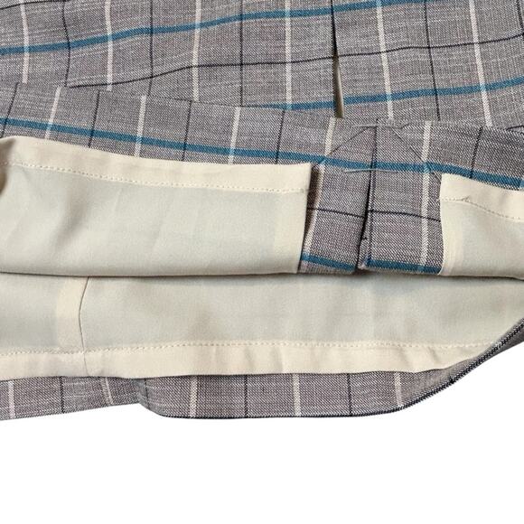 Tahari ASL Plaid Skirt Womens Size 18 Tan Black Turquoise Lined Career Work NWT - Picture 4 of 12